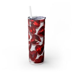 3D Red Crystal Hearts with Whitespace 20oz Tumbler - Right