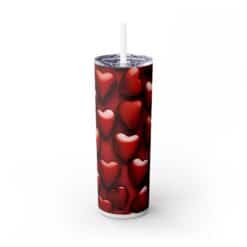 3D Red Hearts with Red Background 20oz Tumbler - Front