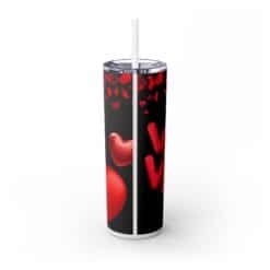3D Red LOVE with Red Hearts 20oz Tumbler - Back