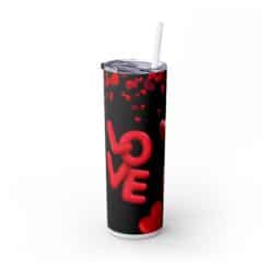 3D Red LOVE with Red Hearts 20oz Tumbler - Left