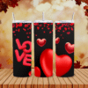 3D Red LOVE with Red Hearts 20oz Tumbler - Lifestyle