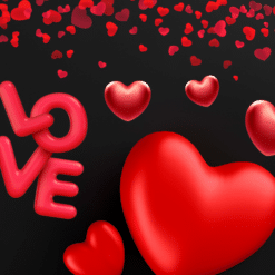 3D Red LOVE with Red Hearts 20oz Tumbler - Render