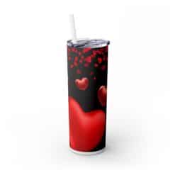 3D Red LOVE with Red Hearts 20oz Tumbler - Right