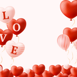 3D Red and Pink LOVE Balloons 20oz Tumbler - Render