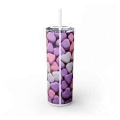 Pink, Purple and White Heart Candies 20oz Tumbler - Back