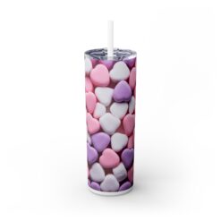 Pink, Purple and White Heart Candies 20oz Tumbler - Front