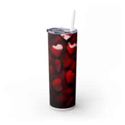 Red Hearts with Red Background 20oz Tumbler - Left