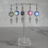 Cabochon Earrings with Dangling Spike