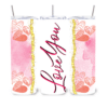 Love You with Pink Hearts and Gold Border 20oz Tumbler - Lifestyle