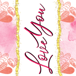 Love You with Pink Hearts and Gold Border 20oz Tumbler - Render