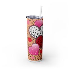 Red, Pink and White Hearts with Abstract Background 20oz Tumbler - Left