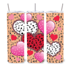 Red, Pink and White Hearts with Abstract Background 20oz Tumbler - Lifestyle