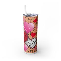 Red, Pink and White Hearts with Abstract Background 20oz Tumbler - Right