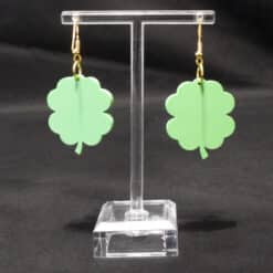 3D Four Leaf Clover Matte PLA 3D Printed Earrings - Back