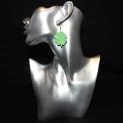 3D Four Leaf Clover Matte PLA 3D Printed Earrings - Head
