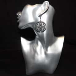 Abstract Eternal Bond Black Matte PLA 3D Printed Earrings - Head