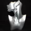 Abstract Sun and Waves Black Matte PLA 3D Printed Bar Earrings - Head