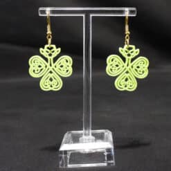 Celtic Shamrock Matte PLA 3D Printed Earrings - Front