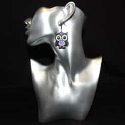 Coloured Owl Matte PLA 3D Printed Earrings - Head