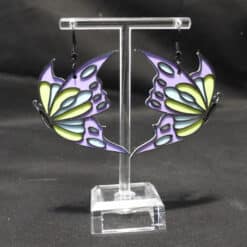 Colourful Butterfly Matte PLA 3D Printed Earrings - Front