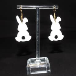 Easter Bunny Matte PLA 3D Printed Earrings - Back