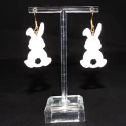 Easter Bunny Matte PLA 3D Printed Earrings - Front