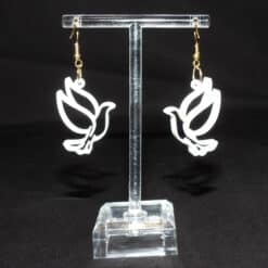 Easter Dove Matte PLA 3D Printed Earrings - Back