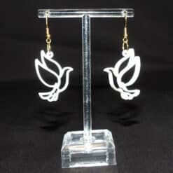 Easter Dove Matte PLA 3D Printed Earrings - Front
