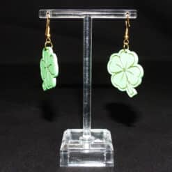 Four Leaf Clover Matte PLA 3D Printed Earrings - Back