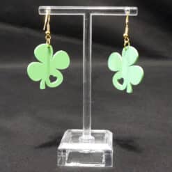 Four Leaf Clover with Heart Cutout Matte PLA 3D Printed Earrings - Back