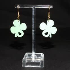 Four Leaf Clover with Heart Cutout Matte PLA 3D Printed Earrings - Front