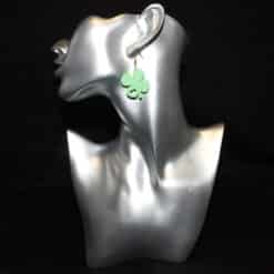 Four Leaf Clover with Heart Cutout Matte PLA 3D Printed Earrings - Head