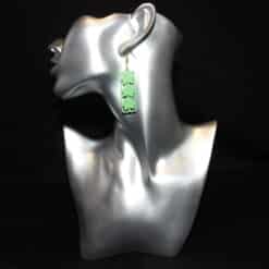 Four Leaf Clovers Matte PLA 3D Printed Bar Earrings - Head