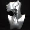 Hypnotic Spiral Black Earrings - Head