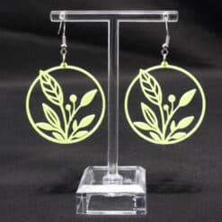 Leaf and Flower Matte PLA 3D Printed Earrings - Back