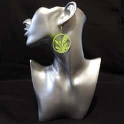 Leaf and Flower Matte PLA 3D Printed Earrings - Head