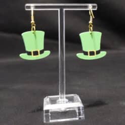 Leprechaun Hat Matte PLA 3D Printed Earrings - Back