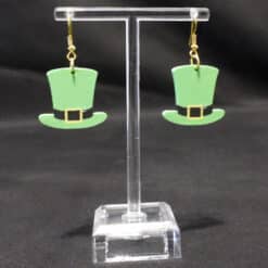 Leprechaun Hat Matte PLA 3D Printed Earrings - Front