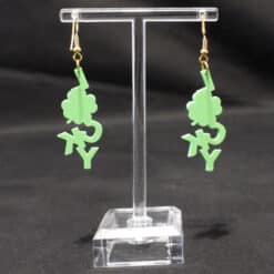 Lucky St. Patrick's Day Matte PLA 3D Printed Earrings - Back
