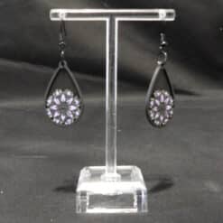 Mandala Flower Matte PLA 3D Printed Earrings - Front