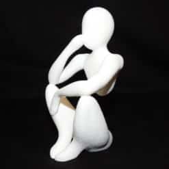 NObody The Thinker Minimalist Sculpture - Fuzzy - Left