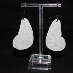 Purple and Back Glitter Faux Leather Butterfly Wing Earrings - Back