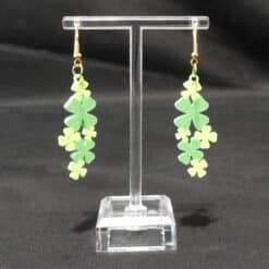 Shamrock Cluster Matte PLA 3D Printed Earrings - Back