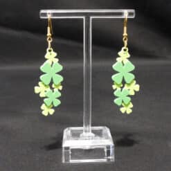 Shamrock Cluster Matte PLA 3D Printed Earrings - Front