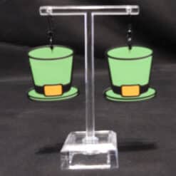 St. Patrick’s Day Hat Matte PLA 3D Printed Earrings - Front