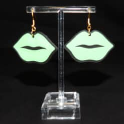 St. Patrick’s Day Lips Matte PLA 3D Printed Earrings - Front