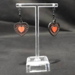 String Heart Elegant Design Matte PLA 3D Printed Earrings - Back