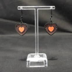 String Heart Elegant Design Matte PLA 3D Printed Earrings - Front