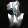 Teal Embossed and Teal Glitter Faux Leather Diamond Cutout Earrings with White Back - Head