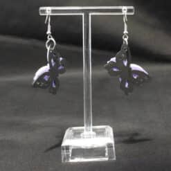Three Layer Butterflies Matte PLA 3D Printed Earrings - Back